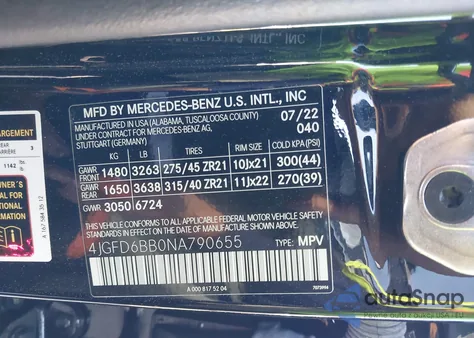 2022 Mercedes-Benz Amg Gle 53 Coupe 4Matic z USA, uszkodzony, nr VIN 4JGFD6BB0NA790655